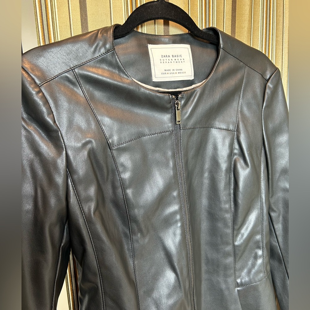Zara faux leather peplum jacket